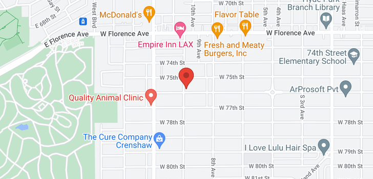 map of 3155 76th Street Los Angeles, CA 90043